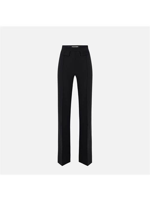 Pantaloni in doppio crêpe stretch con logo ricamato ELISABETTA FRANCHI | PA17161E2/110